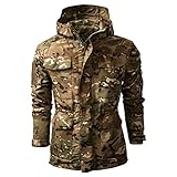  Mabrement Tactique de Camouflage pour Hommes, Veste à Capuche de Camouflage Masculin, Vestes de Chasse à l\'armée extérieure Masculine