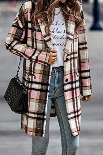 Trendy Pink Plaid Shacket for Women by PRETTYGARDEN - Medium - Image 8