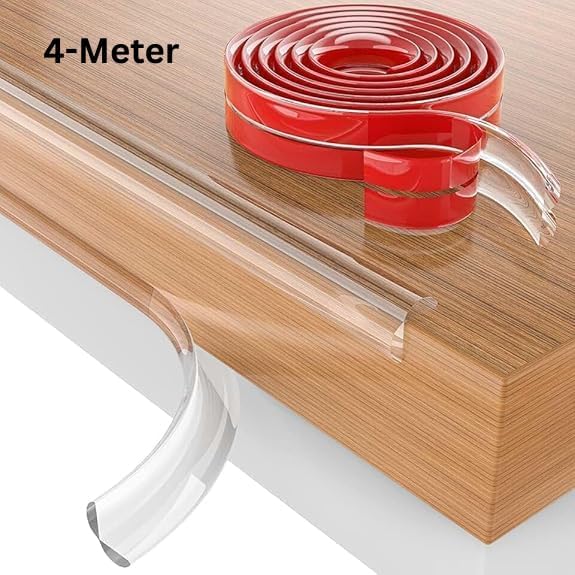 Image of Zeccorp Baby Safety Combo - 12-Pack Corner Guards + 4M Edge Protector Strip | Soft Silicone Cushion for Child Safety | Baby Proofing for Furniture, Desks & Sharp Corners | Durable & Transparent