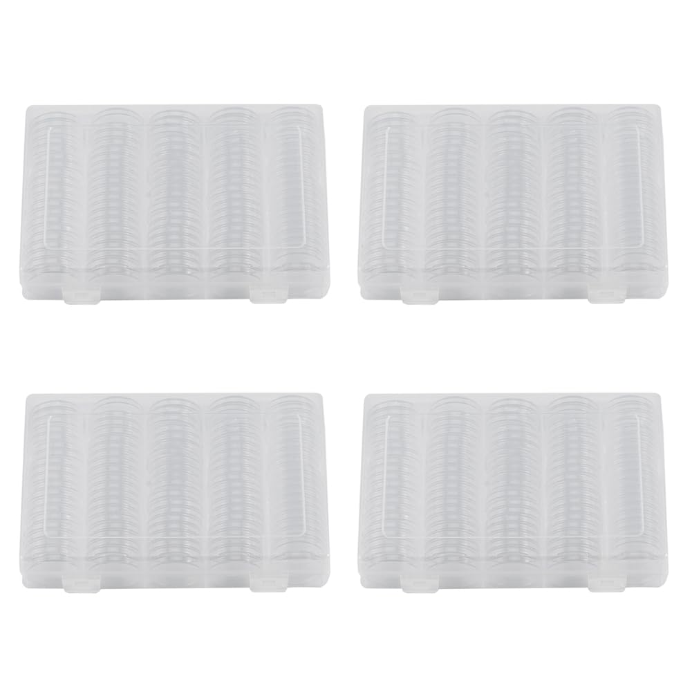 Vjsujehgy 17/20/25/27/30mm Coin Holder, 400Pcs Silver Coin Capsules with Foam Gasket, Professional Coin Case for Coin Collection