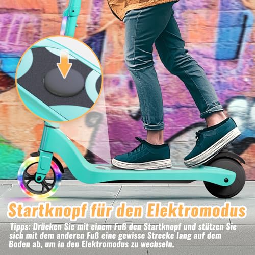 Patinete eléctrico para niños de 6 a 10 años, 5,3 Pulgadas, con Luces LED Intermitentes y 3 Alturas Ajustables, Motor 45 W, máximo 10 km/h, Carga máxima 70 kg - imagen 2