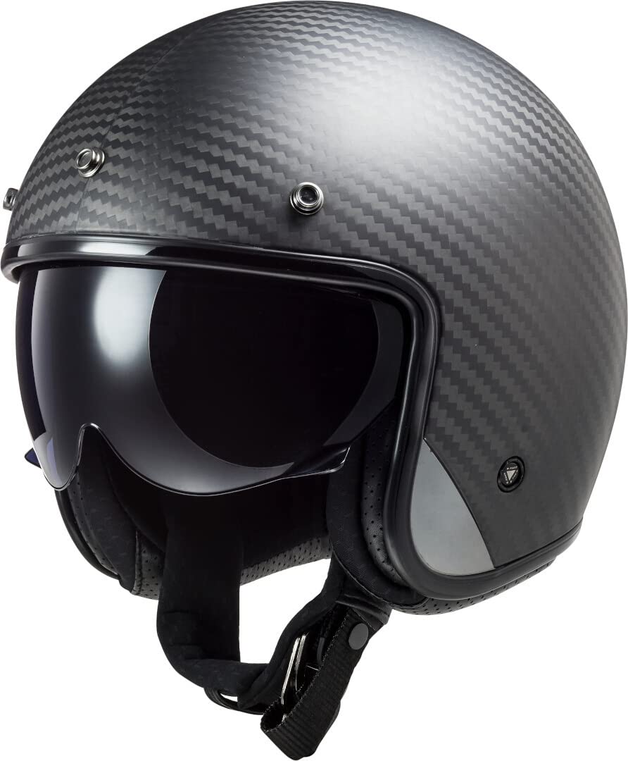 LS2 Motorcycle helmets OF601 BOB CARBON, Black, L