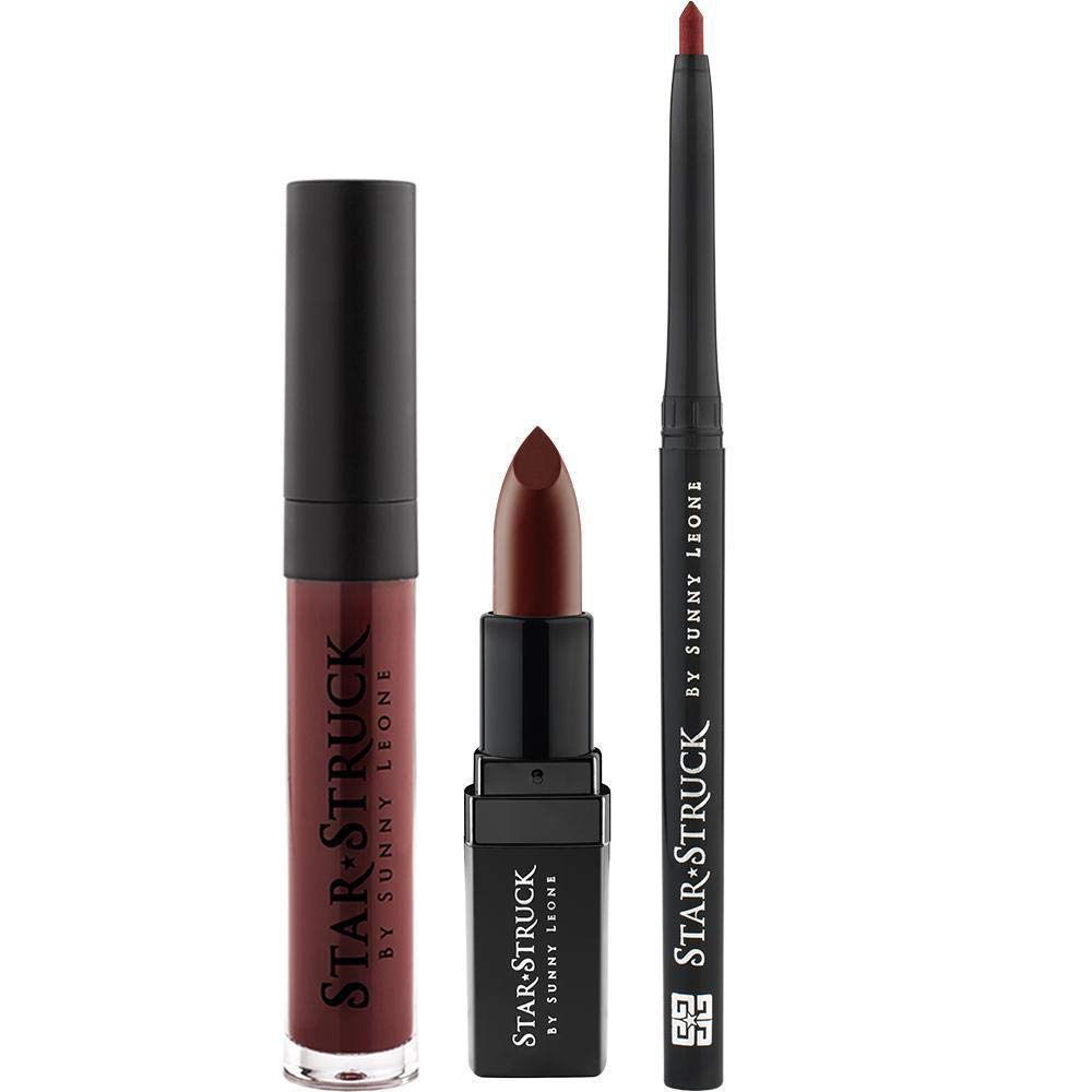 Starstruck Cinnamon 3 Pieces Set (Intense Matte Lip Color/Liquid Lip Color/ Longwear Lip Liner)