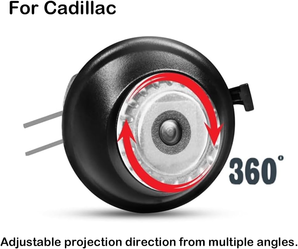 2X Rearview Mirror Welcome Lights Car Door Puddle Lights Ultra-Bright 3D Ghost Shadow floor Light Accessories fit for Cadillac ATS 2013-2019 CTS 2014-2019 CT4 2019-2024 CT5 2019-2023 CT6 2016-2022