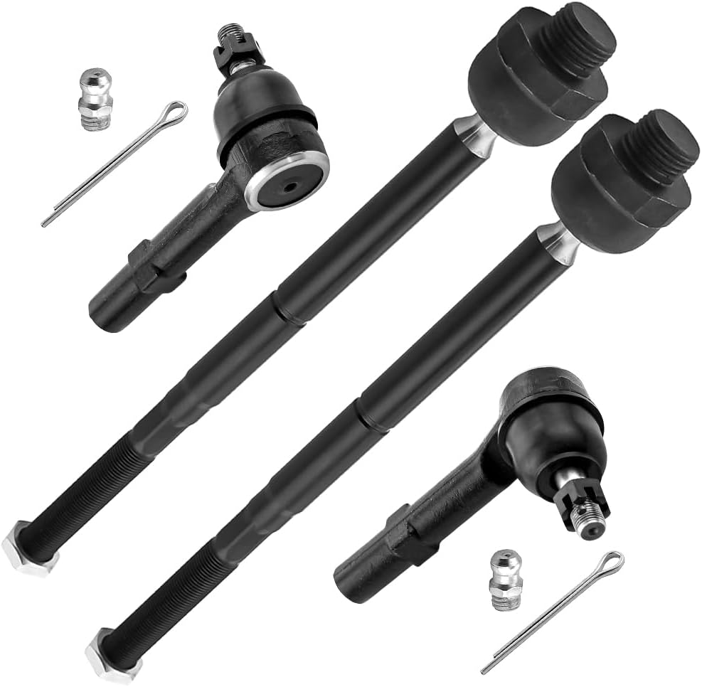 MotorbyMotor Front 4pc Tie Rod fits for Chevy Silverado 1500 Tahoe Avalanche Suburban, GMC Seirra 1500 Yukon XL, Cadillac Escalade ESV EXT Inner and Outer Tie Rod Ends EV800084 EV800223