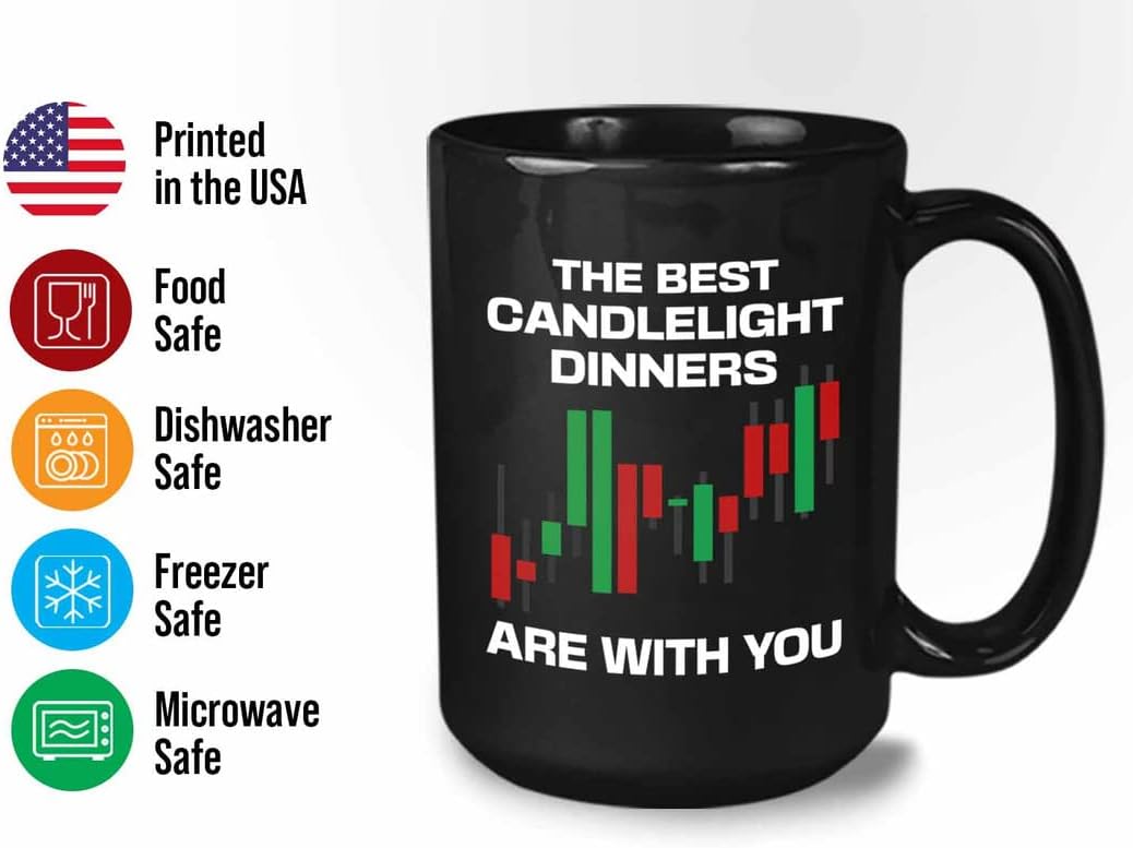 Bubble Hugs Stock Market Coffee Mug 15oz Black - Dinner With You - Funny Saying Trader Brokers Financial Adviser Investment Stockbrockers Investor Investing Trading Planner Dividend Cryptocurrency