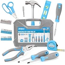 Hi-Spec Werkzeugset. Kleiner Werkzeugkoffer gefüllt mit Blauen Werkzeugen und Schraubendreher-Bit Set für Reparaturen.