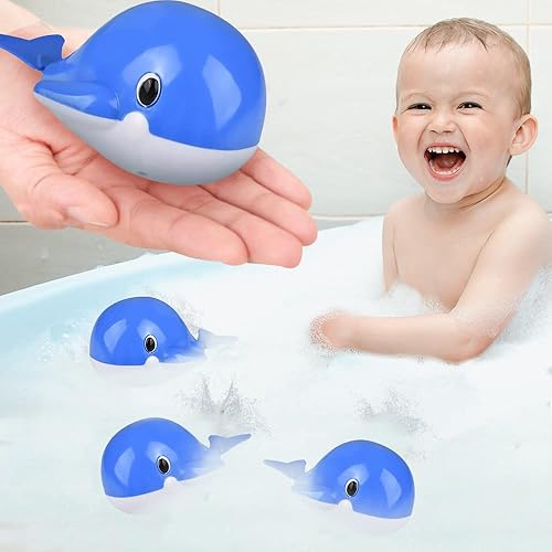 ArtCreativity Juguetes de ballena para niños, juego de 3, juguetes de agua para nadar, divertidos juguetes de bañera para niños, recuerdos de fiesta