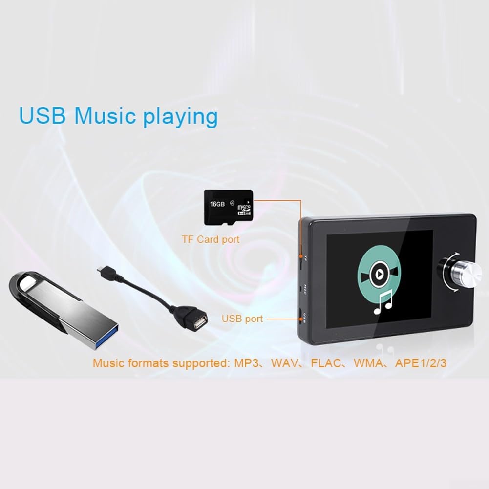 Ricevitore DAB per auto da 2,8 pollici, ricevitore radio DAB digitale, adattatore radio per autoradio, con trasmettitore FM o connessione AUX-OUT