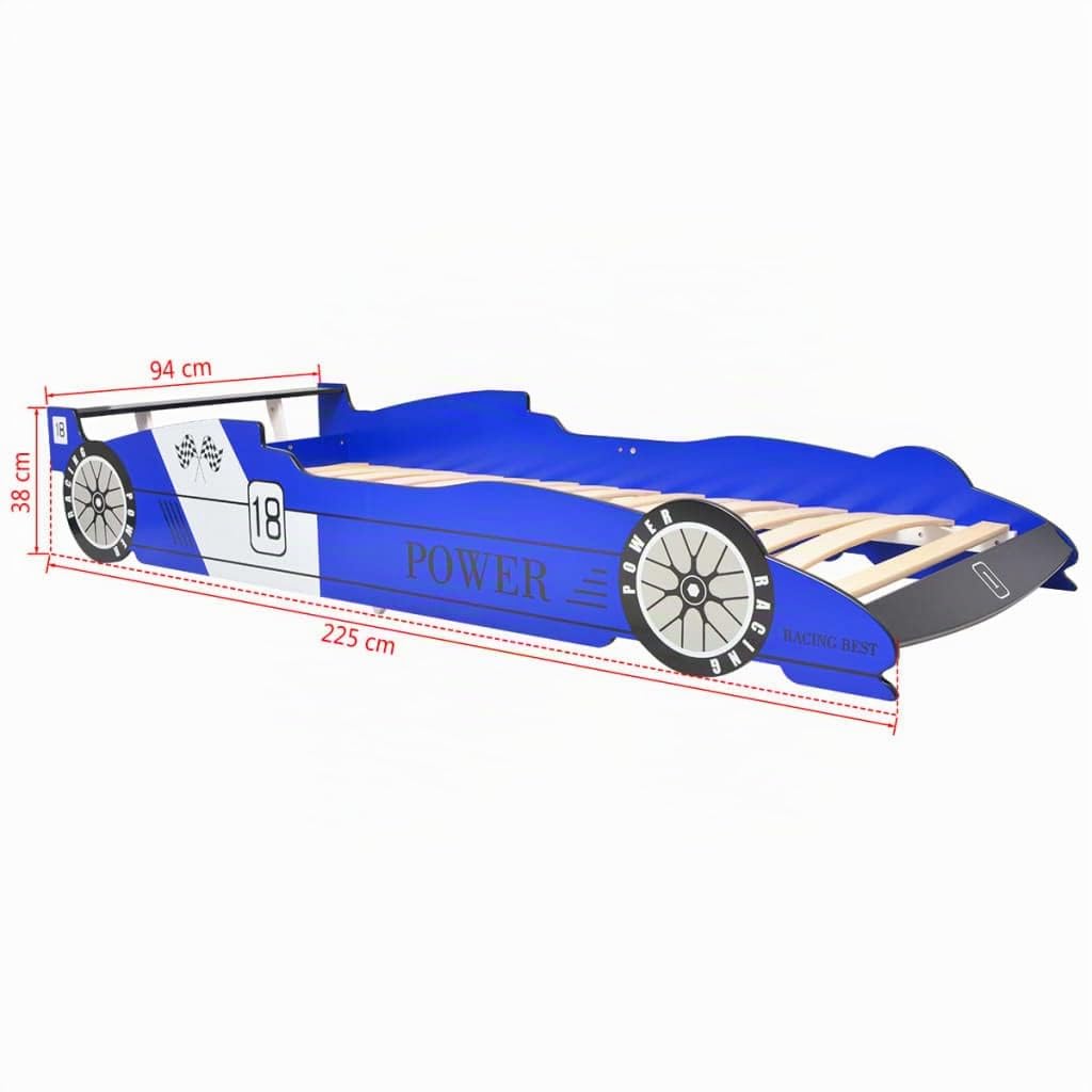 vidaXL Kinder Rennwagen-Bett 90x200 cm Blau