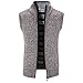 Men Sleeveless Knit Sweater Casual Trendy Slim Fit V Neck Vest Tops Classic Business Cardigan Knitwear Gilet Waistcoat Coffee