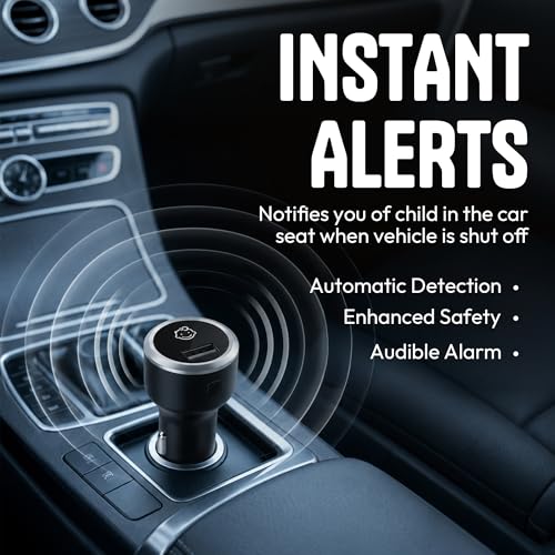 Image of Car Seat Sensor Alarm, 1 Alarm + 1 Sensor | Automatic Child Detection Alert, Plug-in Installation, Single Sensor System for 1 Car Seat, No APP Required