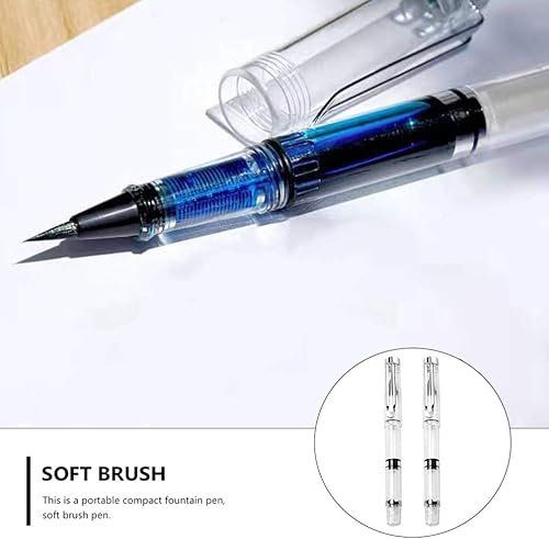 Miniatura 5 de NUOBESTY Juego de 5 brochas estilográficas, pinceles de agua, para caligrafía, pintura, dibujo, álbum de recortes y boceto