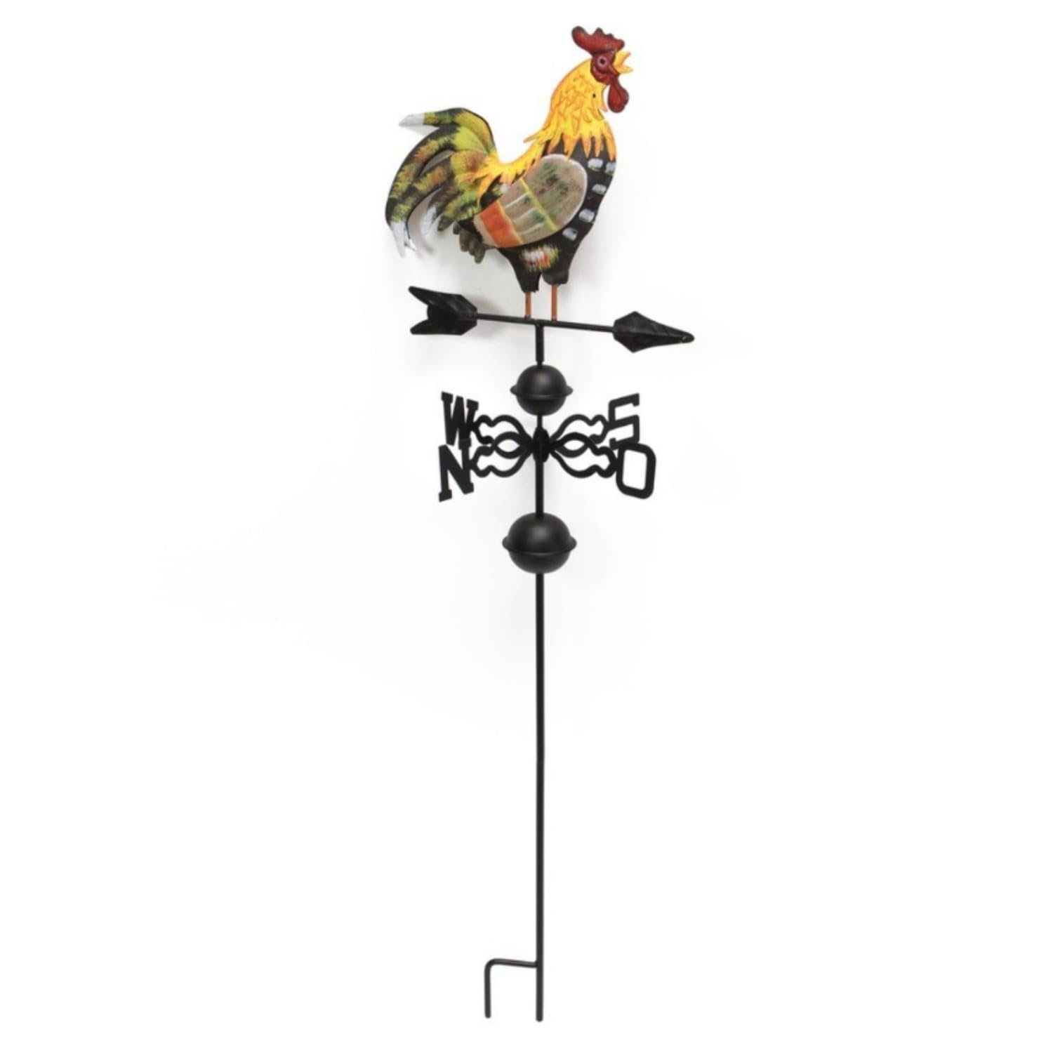 Painted Finish Metal Rooster Weather Vane Distressed Rooster Weather Vane Antique Style Outdoor Decor Colorful, in Stock-image-31