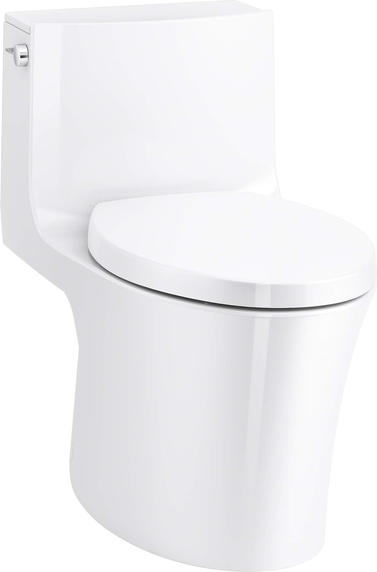 KohlerVeil One-Piece Skirted Toilet, Dual Flush, Elongated Bowl, Skirted Trapway, White, Hidden Cord Option, Conceals Bidet Seat Cords, K-1381-HC-0