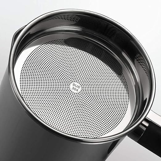 Image of Stainless Steel Oil Filter Pot with Removable Mesh Strainer 1.4L Grease Storage Can Anti-Oil Reusable Cooking Oil Container with Handle and Lid for Kitchen Use