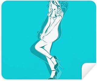 Blue Plump Beauty Woman Cleaning Cloth Screen Cleaner 2pcs Suede Fabric