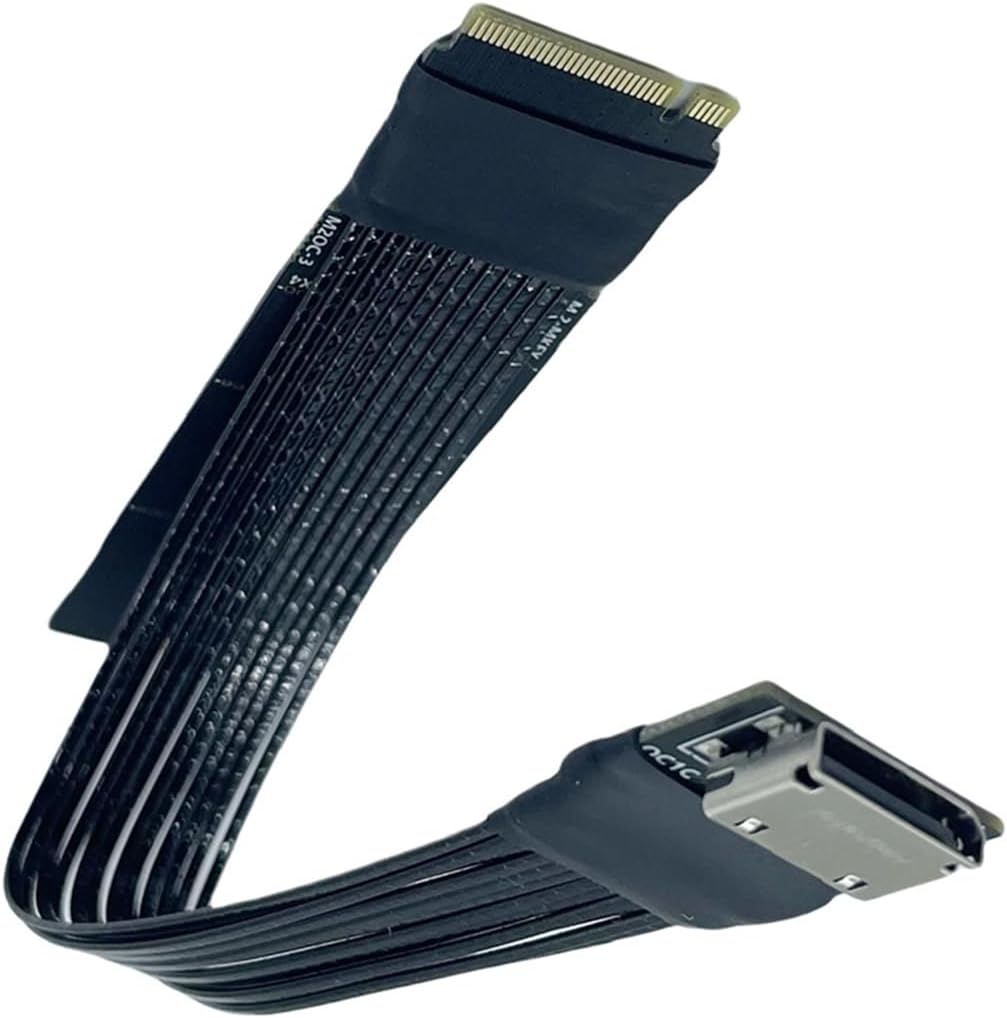 Server M.2 to Oculink PCIe4.0 Adapter Fast Speed 64Gbps Shielded Transfer Cable
