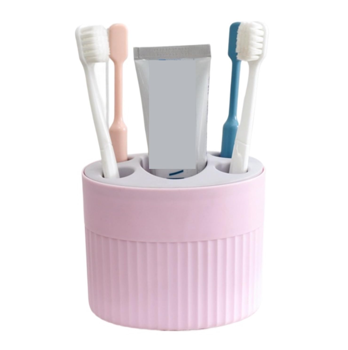 Bathroom Holder Plastic Toothbrush Holder Bathroom Toothpaste Storage Organizer Detachable Toothbrush Accessories(Pink)