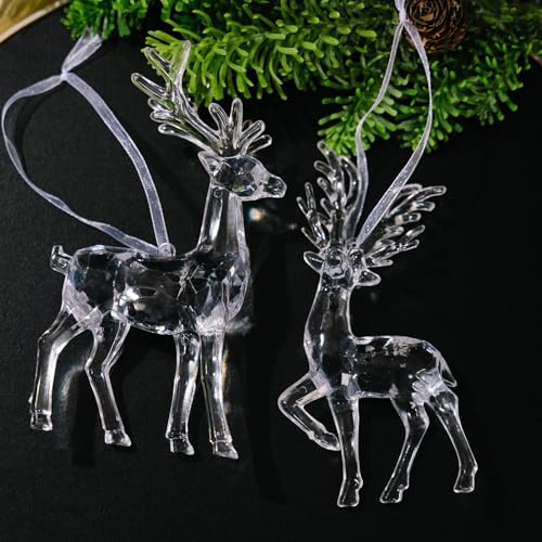 Renne transparent de Noël incassable 6 pièces pour toute la maison