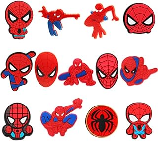 delaimaxiya 13 PCS Spider Shoe Charms for Bands Bracelet Spiderman Shoe Decoration Party Gifts, Clog Pins Accessories Charms Charms Men Boys Adults Sons Kids Party Favor