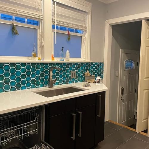 Mosaicowall Teal Hexagon Peel And Stick Wall Tile | Kitchen Backsplash Tiles | Style 57 #TOP6