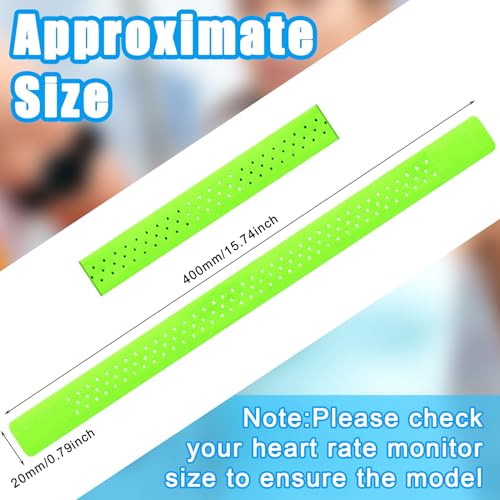 Oudain 4 Pcs 15. 8 x 0. 8 Inch Replacement Heart Rate Monitor Band, Soft Heart Rate Armband Strap, Theory Fitness Adjustable (Black, Orange, Green, Blue) - Thumbnail 2