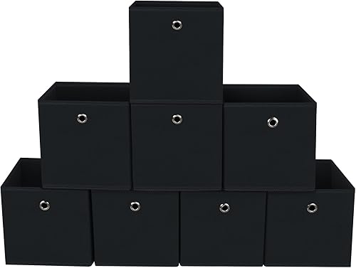 Contenedor de almacenamiento de tela, cubos plegables de 11 pulgadas con asa, organizadores de armario y almacenamiento, para el hogar, dormitorio,