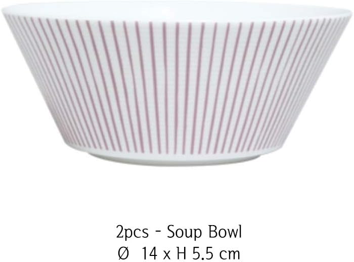 Hankook Chinaware Korean Fine Bone China [Cozy Pink] 6-Piece Gift Set, Dinnerware, Dojagi, bowls, Service for 2