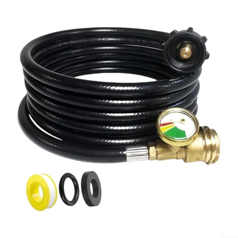 Propan wąż przedłużający 12FT z manometrem do propanu qcc1
