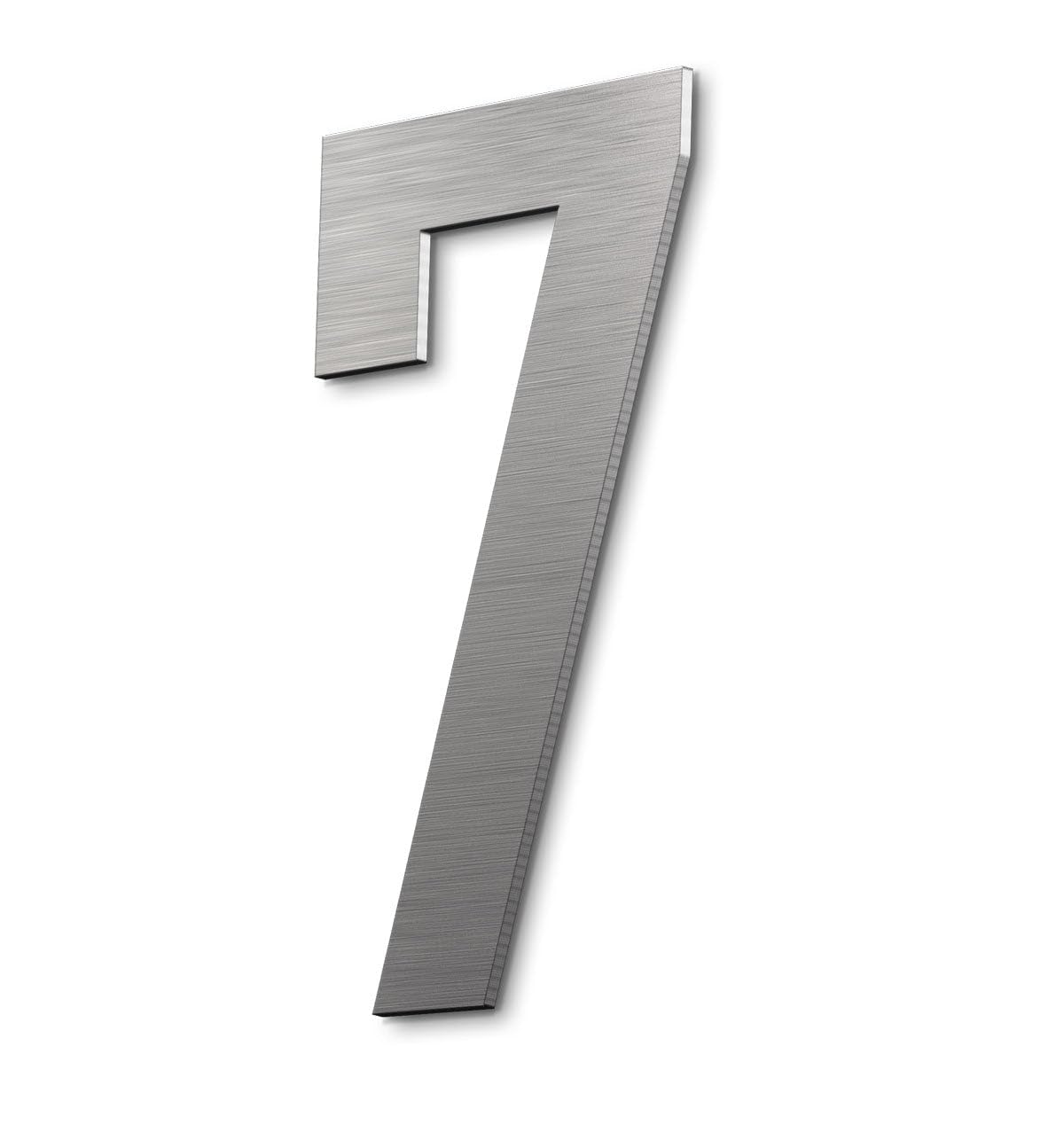 Numéro de maison 7 en acier inoxydable brossé de 20 cm design Vegasline