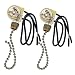Ceiling Fan Switch Pull Chain Switch 3 Speed Fan Light Switch,2 PACK Zing Ear ZE-109 ON-OFF Pull Chain Lamp Switch for Ceiling Fan Lights Bronze