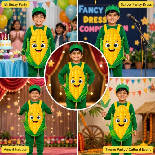 Image of Raj Costume Kids Fruit & Vegetable Fancy Dress Costume | Soft Felt Fruit and Vegetable Cutout Costume for Boys & Girls | School Annual Function