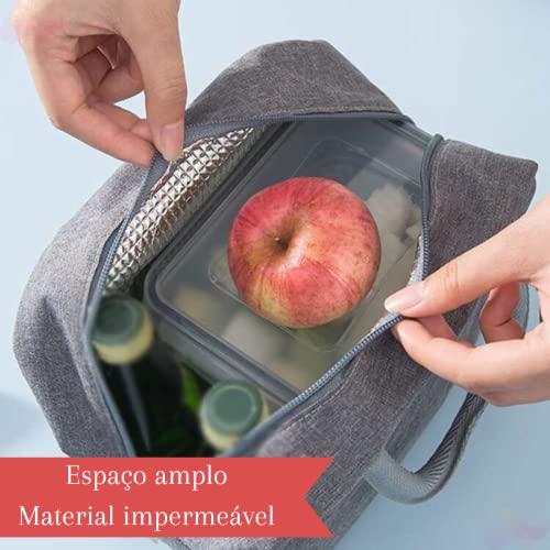Bolsa Sacola Térmica Lancheira Marmita Academia Trabalho (Bolsa Rosa)