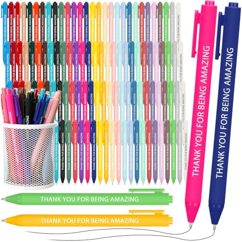 Maitys 120 Pcs Employee Appreciation Gifts Thank You Pens Inspirational Ballpoint Pen Bulk Motivational Gifts for Housekeeping Appreciation Week Teacher Staffs Team Nurse Assistant Office Worker