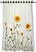 Chezmoi Collection White/Green/Yellow 3D Sunflower Shower Curtain with Liner and 12-Hook Set