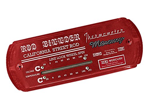 KEY STONE 温度計 赤 レッド サーモメーター マーキュリー ワイド ヨコ型