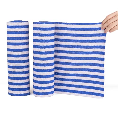 Chiffons en microfibre absorbants et réutilisables à structure rayée blanche