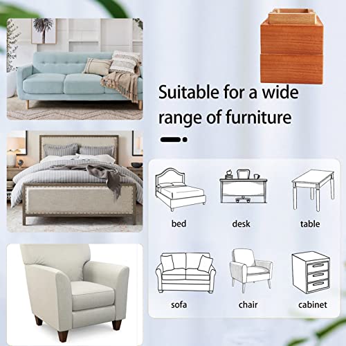 Kasiden Wood Bed Risers 2 Inch, Furniture Risers, Stackable Bed Lifts Heavy Duty Risers For Sofa, Table, Couch Chair (Set Of 4 Riser, Brown) #TOP1