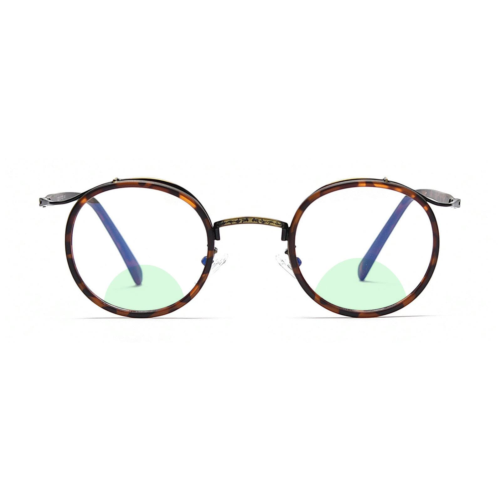 Melrose Blue Light Blocking Eyewear Anti Glare round Frame Bifocal Reading Glasses for Men Women Clear Readers UV400 (amber, 225, multiplier_x)