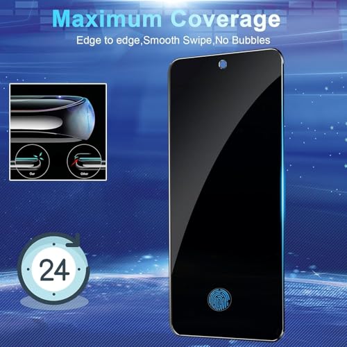 Image of Privacy Tempered Glass Screen Protector Compatible for Samsung Galaxy S25 Ultra with Edge to Edge Coverage and Easy Installation kit