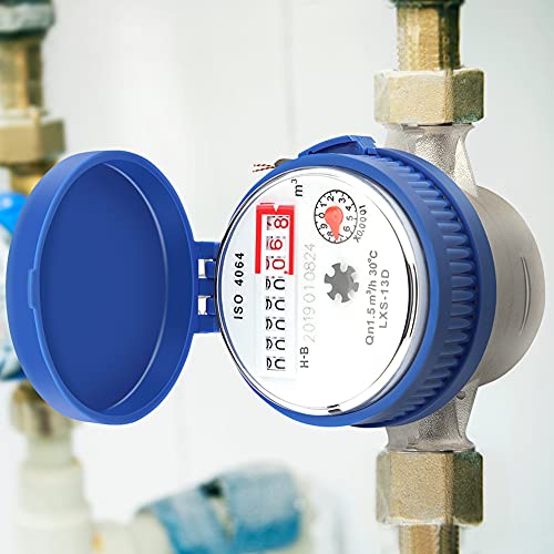 Compteur d'Éau Froide Compteur d'eau Débit, Débitmètre d'Éau pour Jardin Et Maison, Kit de Raccordement pour Compteur d'eau de Jardin Compteur d'eau Froide - 15 mm - 1/2"