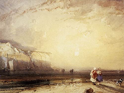 Impression d'art Art Tableau Coucher de soleil au Pays de Caux Richard Parkes Bonington Toile 60x90