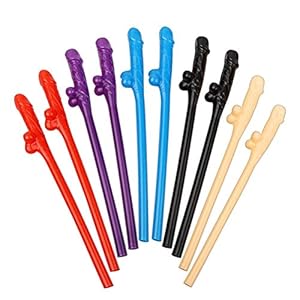 Miokycl Miokycl herbruikbare grappige partij rietjes, kleurrijke rietjes in food grade, vrijgezellenfeest cocktail…