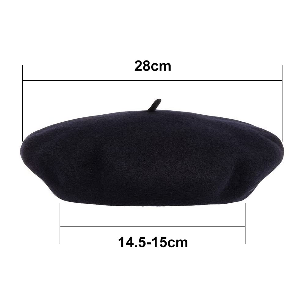 Sombrero De Boina Francés, Boina Francesa Mujer, Clásica Lana Gorro para Mujeres, Invierno Artista Cálido Moderno Pintor Sombrero Otoño Redondo Vintage