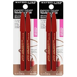 Maybelline New York Expert Wear Twin Brow & Eye Pencils Makeup, Blonde, 2 Count (Pack of 2)