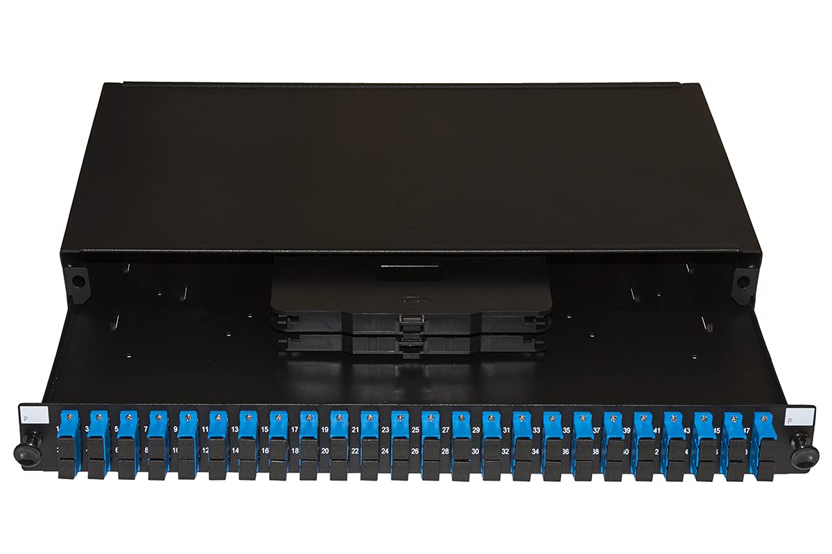 LINK Panneau en fibre optique 19" avec 24 adaptateurs SC Duplex monomode Profondeur 250 mm Noir