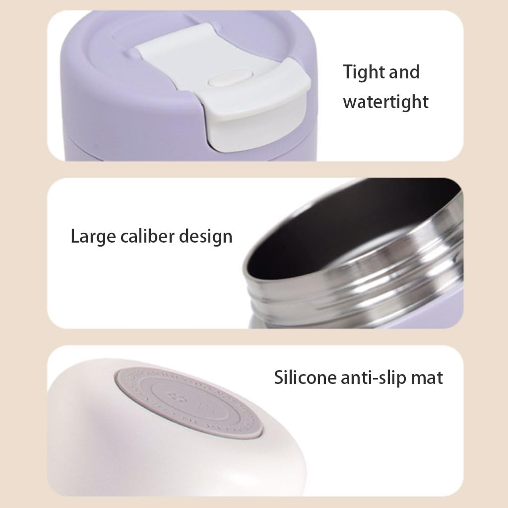 große kapazität 320 ml/10,8 oz Edelstahl-Isolierbecher mit Deckel, tragbarer Reise-Kaffeebecher, Büro-Trinkbecher, Auto-Getränkebecher solide