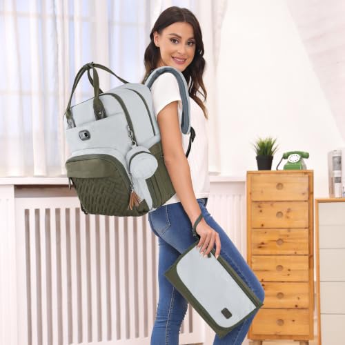 Image of Dikaslon Diaper Bag Backpack with Portable Changing Pad,Baby Essentials | Waterproof Large Baby Bags Travel Baby Diaper Bags for Boys Girls Moms Dads, Baby Shower Gifts Newborn Essentials Must Haves
