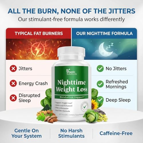 Nighttime Fat Burner Supplements - Appetite Suppressants for Weight Loss - Women & Men, Sleep & Relaxation - Metabolism Booster Weight Loss Pills 30 - Image 6
